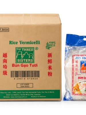 WHOLE SALE - THE THREE SISTERS - RICE VERMICELLI 1KG X 12 PACK (BÚN GẠO TƯƠI)