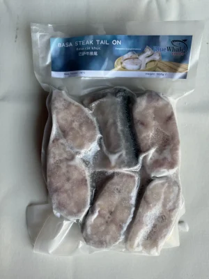 BLUE WHALE FOODS - FROZEN BASA STEAK TAIL ON  1KG (BASA CẮT KHÚC)