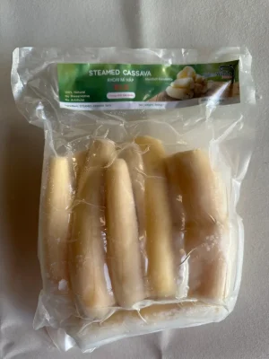 BLUE WHALE FOODS - FROZEN STEAMED CASSAVA 1KG (KHOAI MÌ HẤP)