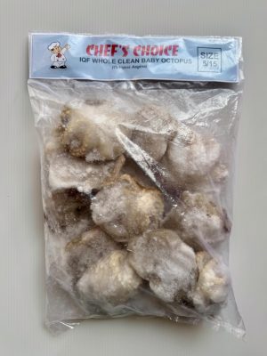 CHEF'S CHOICE - FROZEN WHOLE CLEAN BABY OCTOPUS SIZE 5/15 - 1KG (BẠCH TUỘC CON)