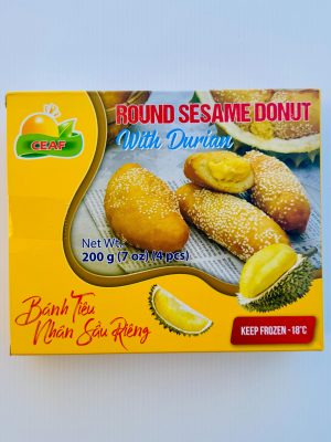 CEAF - FROZEN ROUND SESAME DONUT WITH DURIAN 200G (BÁNH TIÊU NHÂN SẦU RIÊNG)