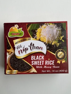 CEAF - FROZEN BLACK SWEET RICE WITH MUNG BEAN 400GR (XÔI NẾP THAN)