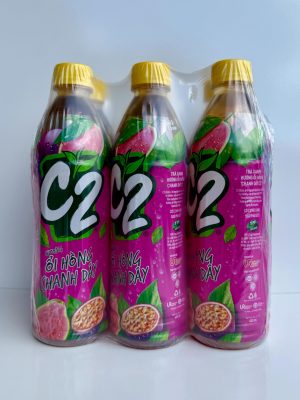 C2 - SOFT DRINK - PINK GUAVA & PASSION FRUIT TEA 455ML X6  (TRÀ HƯƠNG ỔI HỒNG CHANH DÂY)