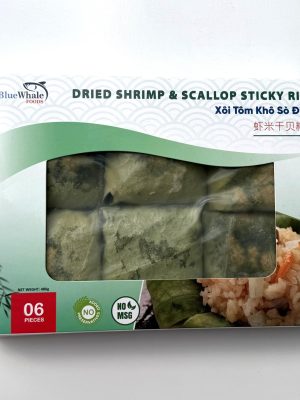 BLUE WHALE - FROZEN DRIED SHRIMP & SCALLOP STICKY RICE 480G (XÔI TÔM KHÔ SÒ ĐIỆP)