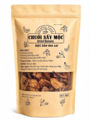 TRINH FOOD - HEALTHY FOOD DRIED BANANA 500G (CHUỐI SẤY MỘC GIA LAI)