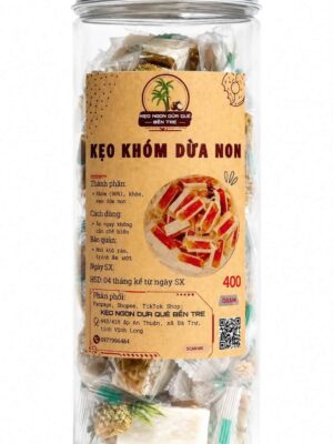 TRINH FOOD - YOUNG COCONUT PINEAPPLE CANDY 400G (KẸO KHÓM DỪA NON)