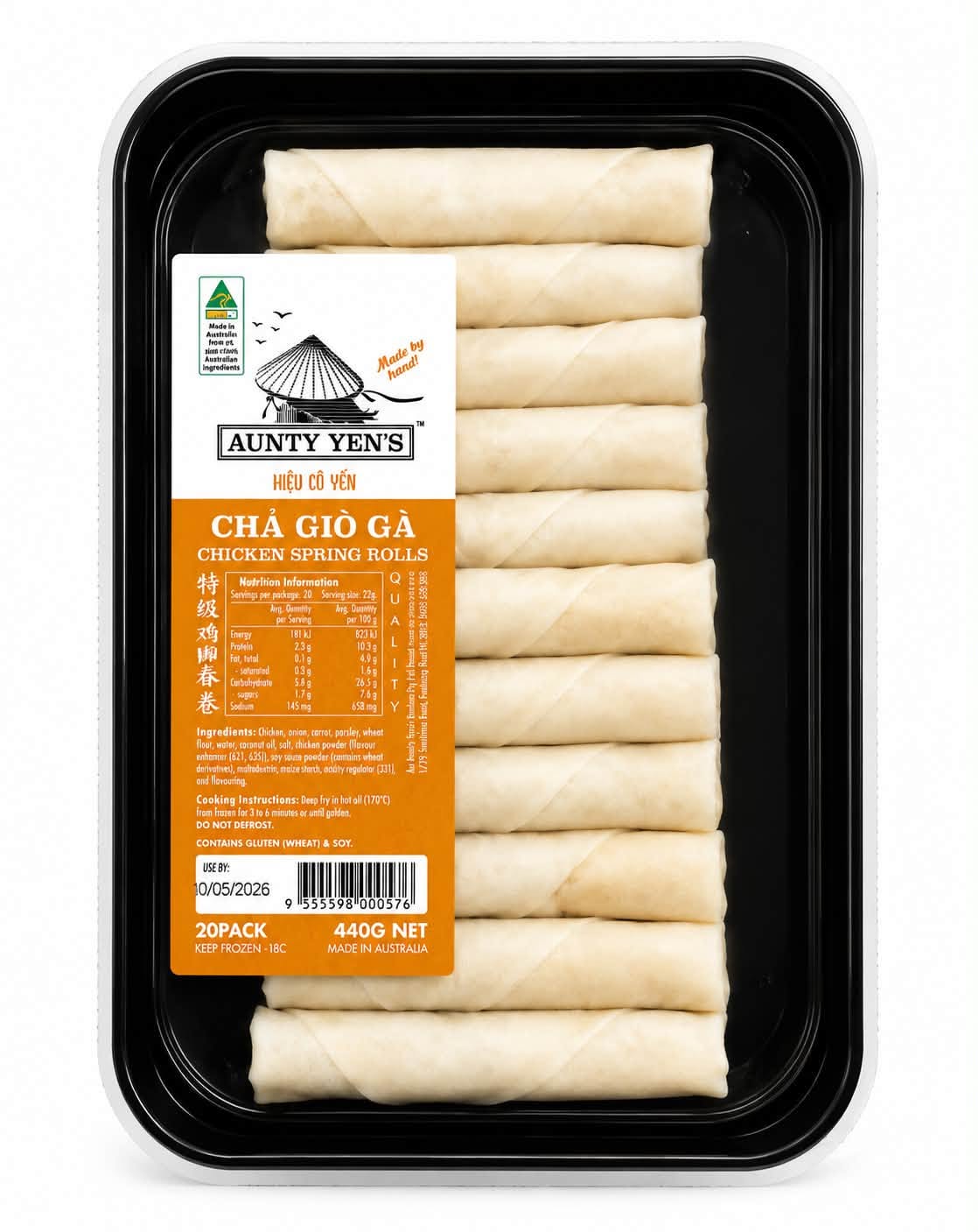 AUNTY YEN - FROZEN CHICKEN SPRING ROLLS 20PCS - 440GR (CHẢ GIÒ GÀ) 1 790413598 2104984770903767 4873208846192848557 n