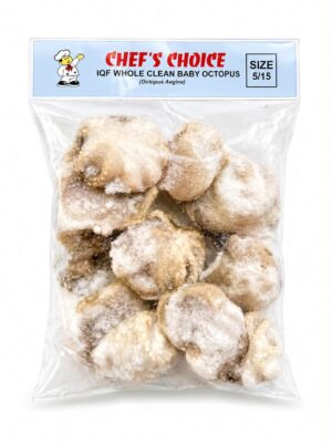 CHEF'S CHOICE - FROZEN WHOLE CLEAN BABY OCTOPUS SIZE 5/15 - 1KG (BẠCH TUỘC CON)