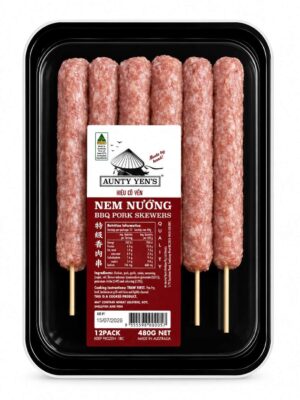 AUNTY YEN - FROZEN BBQ PORK SKEWERS 480GR (NEM NƯỚNG)