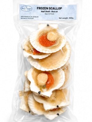 CHEF'S SELECTED - FROZEN SCALLOP HALF SHELF ROE ON 800G (SÒ ĐIỆP CÓ TRỨNG)