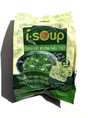ISOUP - FREEZE DRIED SOUP BLOCK - WATERCRESS SOUP WITH PORK 6PCS - 42GR (CANH CẢI XOONG NẤU THỊT)