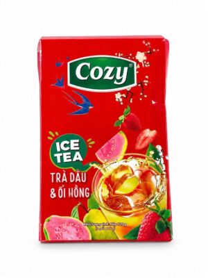 COZY - STRAWBERRY & PINK GUAVA POWDERED TEA 8 X 15G (TRÀ DÂU VÀ ỔI HỒNG)