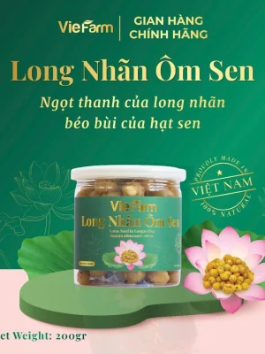 VIEFARM - DRIED LOTUS WRAPPED LONGAN 200G (LONG NHÃN ÔM SEN)