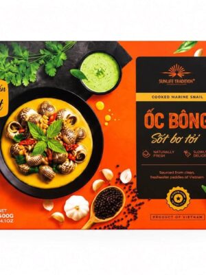 6RI - FROZEN TIGER MOON SNAIL WITH GARLIC BUTTER SAUCE 400G (ỐC BÔNG SỐT BƠ TỎI)