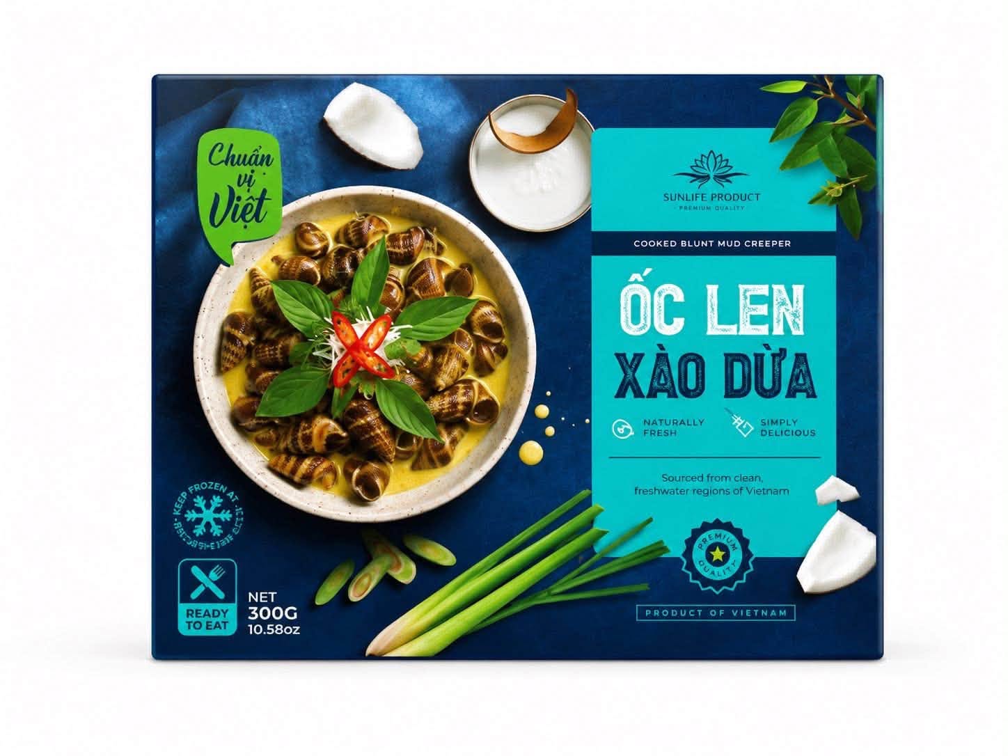 SUNLIFE PRODUCT – FROZEN STIR-FRIED HORN SNAILS WITH COCONUT MILK 300G (ỐC LEN XÀO DỪA) 1 750975265 2063748805027364 7771068117434278094 n