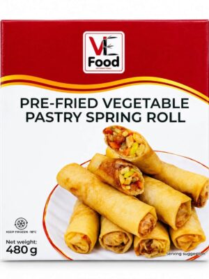 VE FOOD - FROZEN PRE FRIED VEGETABLE PASTRY SPRING ROLL 480G (CHẢ GIÒ CHAY ĐẶC BIỆT CHIÊN SẲN)